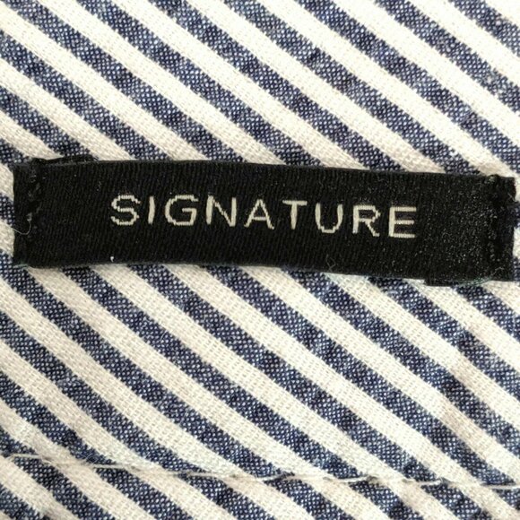 Talbots Capri Pants Seersuker Womens 4 Petite Blue White Striped Coastal Preppy - Picture 6 of 7